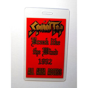 Spinal Tap 1992 Break Like the Wind Tour Backstage Pass Hard Rock Heavy Metal